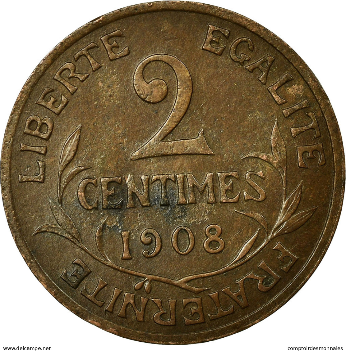 Monnaie, France, Dupuis, 2 Centimes, 1908, Paris, SUP, Bronze, Gadoury:107 - B. 2 Centimes