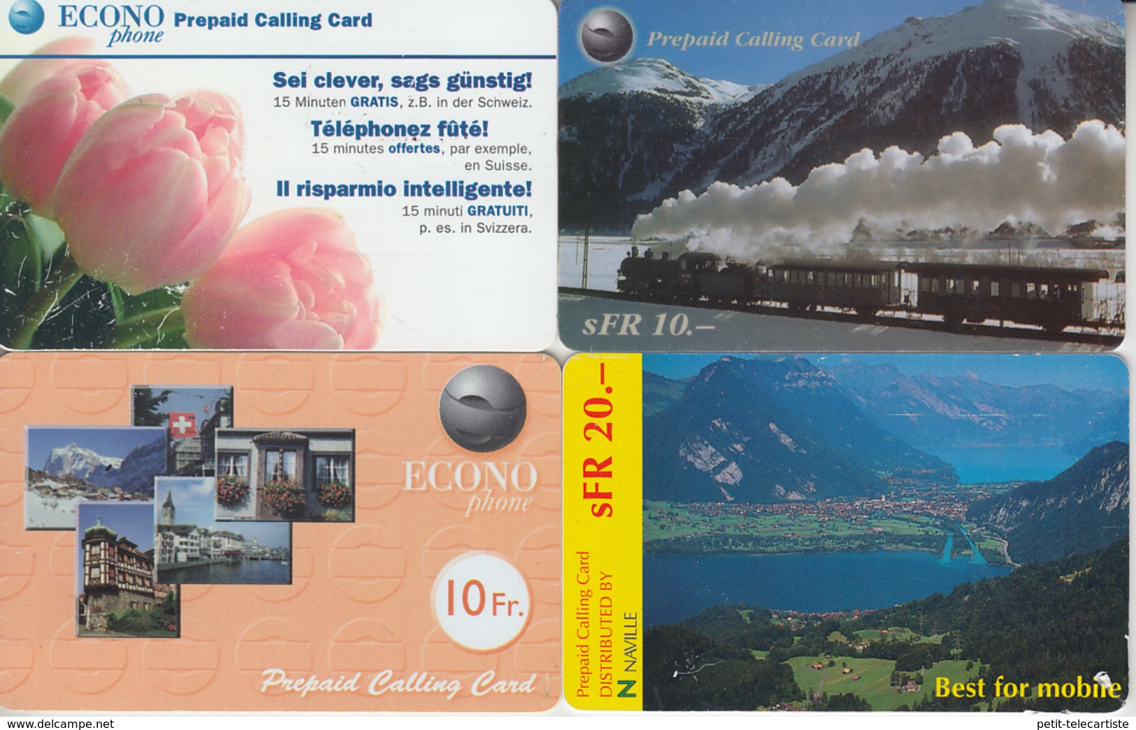 SWITZERLAND - PHONE CARD - TAXCARD SUISSE ***   PRÉPAID  - 4 X PAYSAGES / 1  *** - Paysages