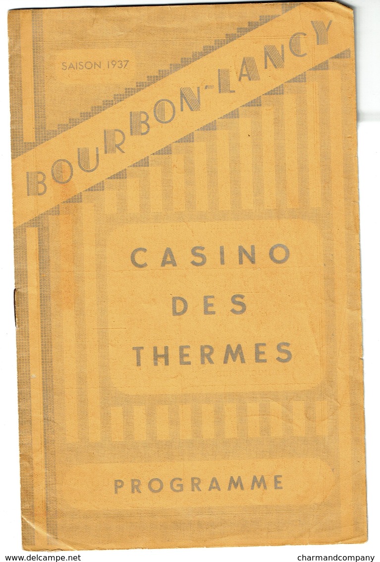 Saison 1937 - Bourbon-Lancy - Casino Des Thermes - Programme - 5 Scans - Programmes