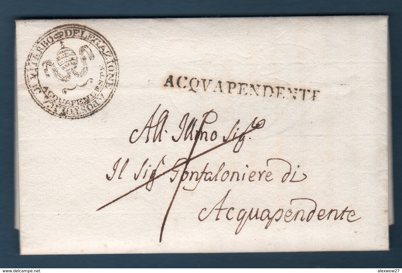 Prefilatelica 1803  Da ACQUAPENDENTE (VT) Per L'interno - 1. ...-1850 Vorphilatelie