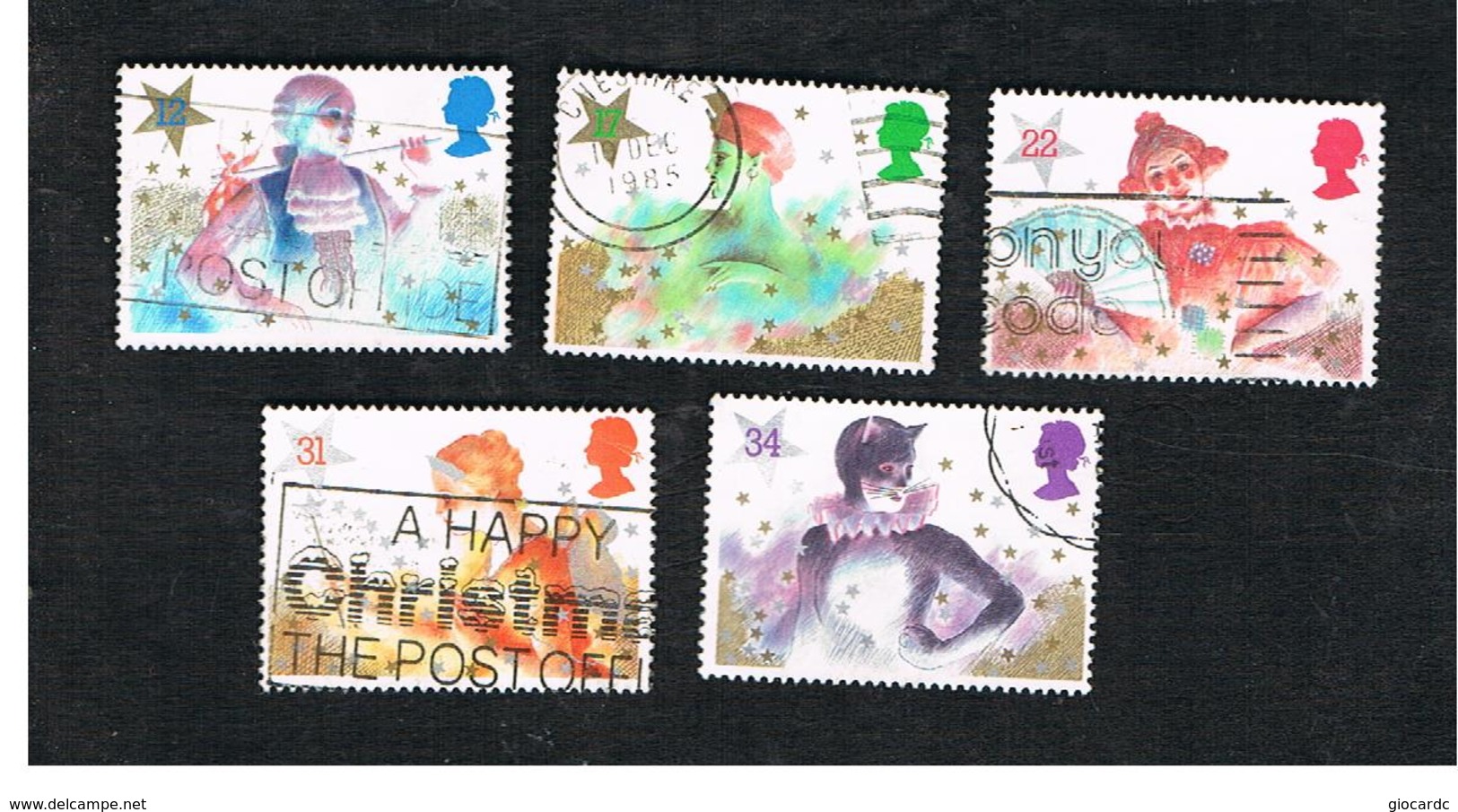 GRAN BRETAGNA (UNITED KINGDOM) -  SG 1303.1307  -  1985 CHRISTMAS: PANTOMIME (COMPLET SET OF 5) - USED - Oblitérés