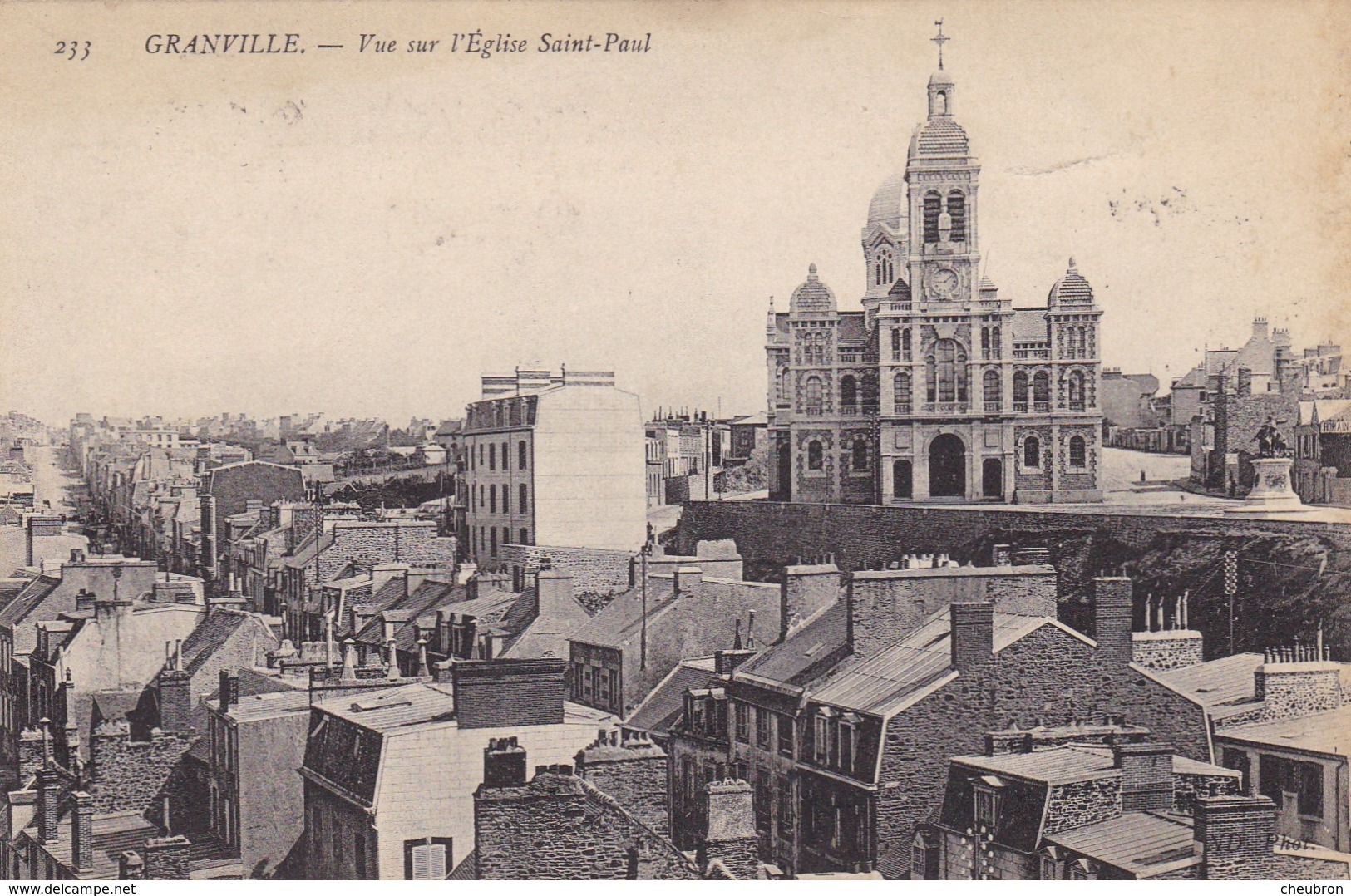 50. GRANVILLE. CPA. VUE SUR L'EGLISE SAINT PAUL. ANNÉE 1908 - Granville