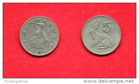 ZIMBABWE, 1980-1995, Circulated Coin, 5 Cent, Copper Nickel, Km2, C1608 - Zimbabwe