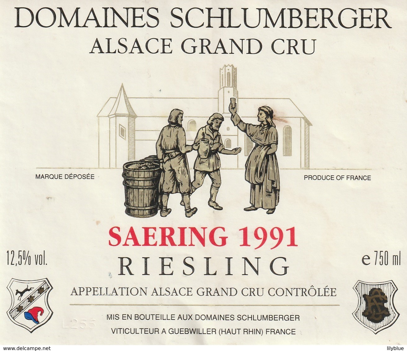 Riesling  ALSACE GRAND CRU  DOMAINES SCHLUMBERGER ***SAERING 1991 - Riesling