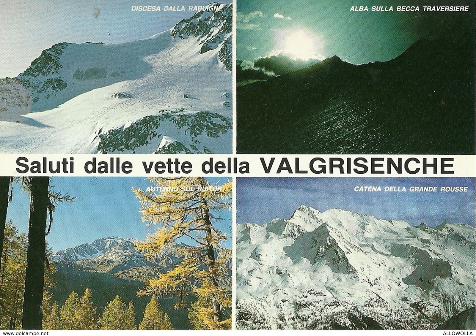 3355 "SALUTI DALLE VETTE DELLA VALGRISENCHE"RABUIGNE,B.ca TRAVERSIERE, RUITOR,GRANDE ROUSSE CART. POST.OR. NON SPED. - Greetings From...