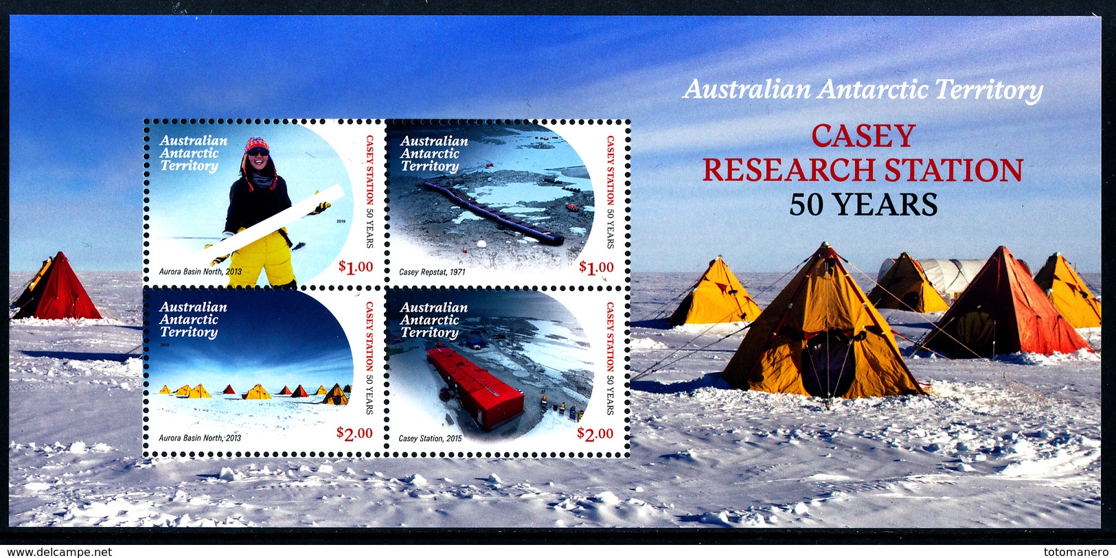 A.A.T. AUSTRALIAN ANTARCTIC TERRITORY 2019, CASEY RESEARCH STATION 50 YEARS Minisheet** - Nuovi