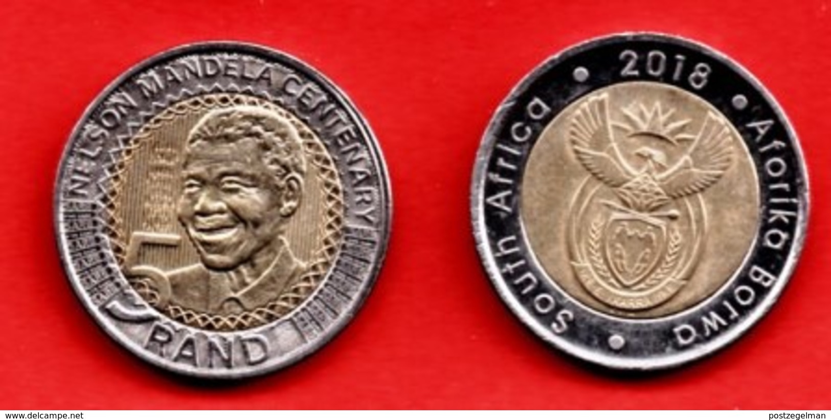 SOUTH AFRICA, 2018, VF Beautiful 5 Rand Coin, Nelson Mandela, Scannumber C1485 - Zuid-Afrika