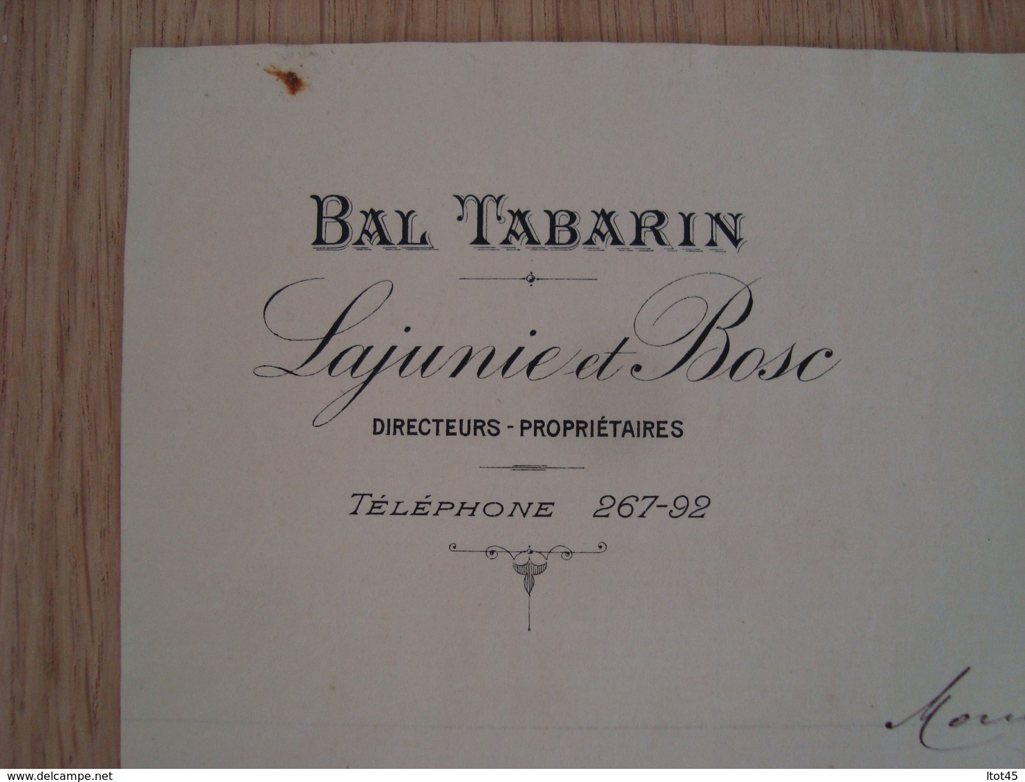 LETTRE BAL TABARIN LAJUNI ET BOSC PARIS 1908 - 1900 – 1949