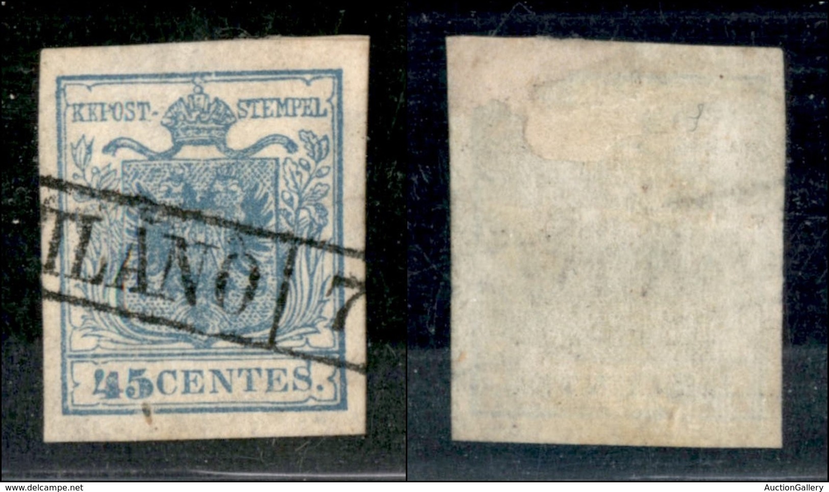 ANTICHI STATI - LOMBARDO VENETO - 1850 - 45 Cent (10b - Prima Tiratura) Usato A Milano (150) - Otros & Sin Clasificación