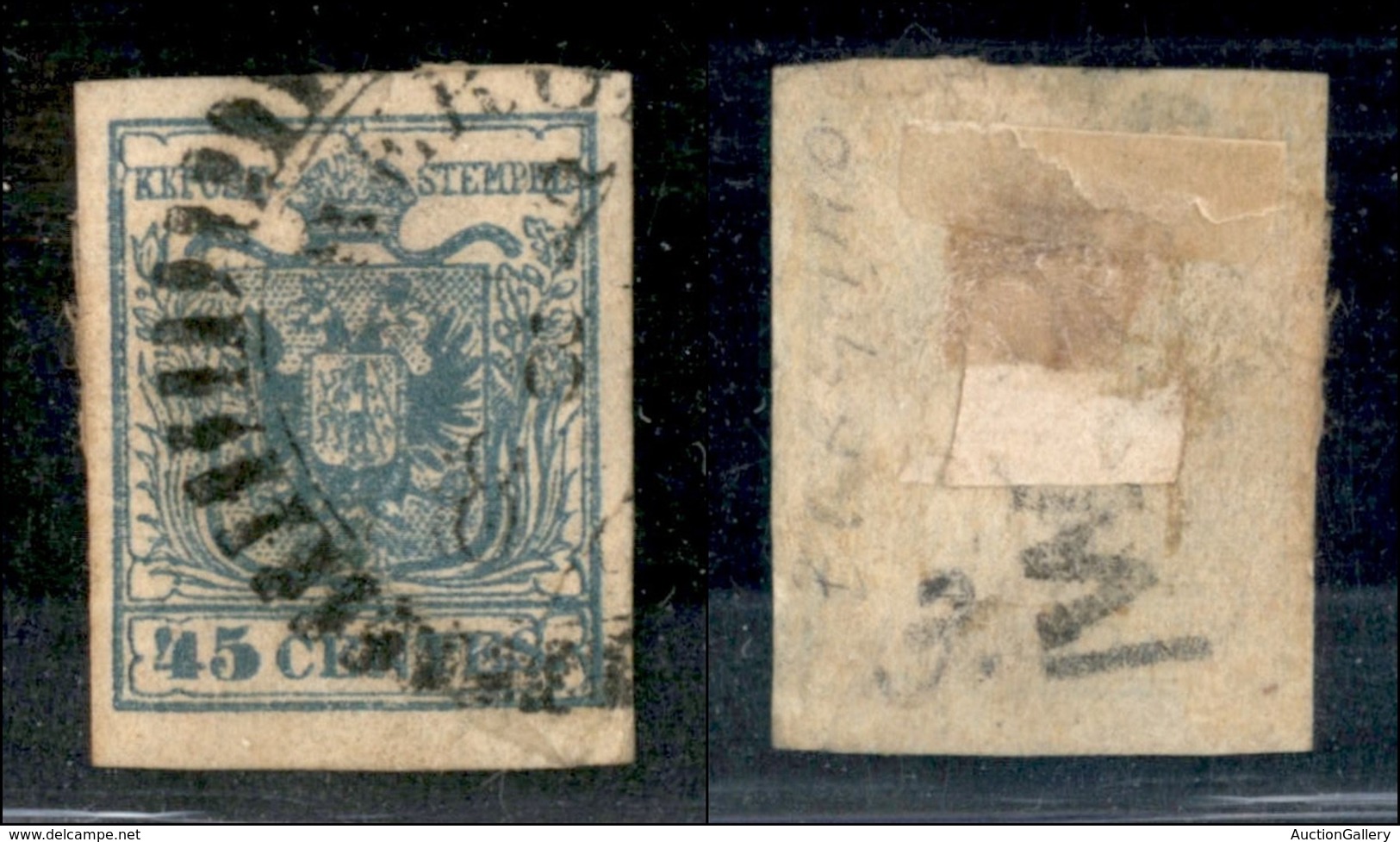 ANTICHI STATI - LOMBARDO VENETO - 1852 - 45 Cent (11) Usato A Bergamo (110) - Other & Unclassified