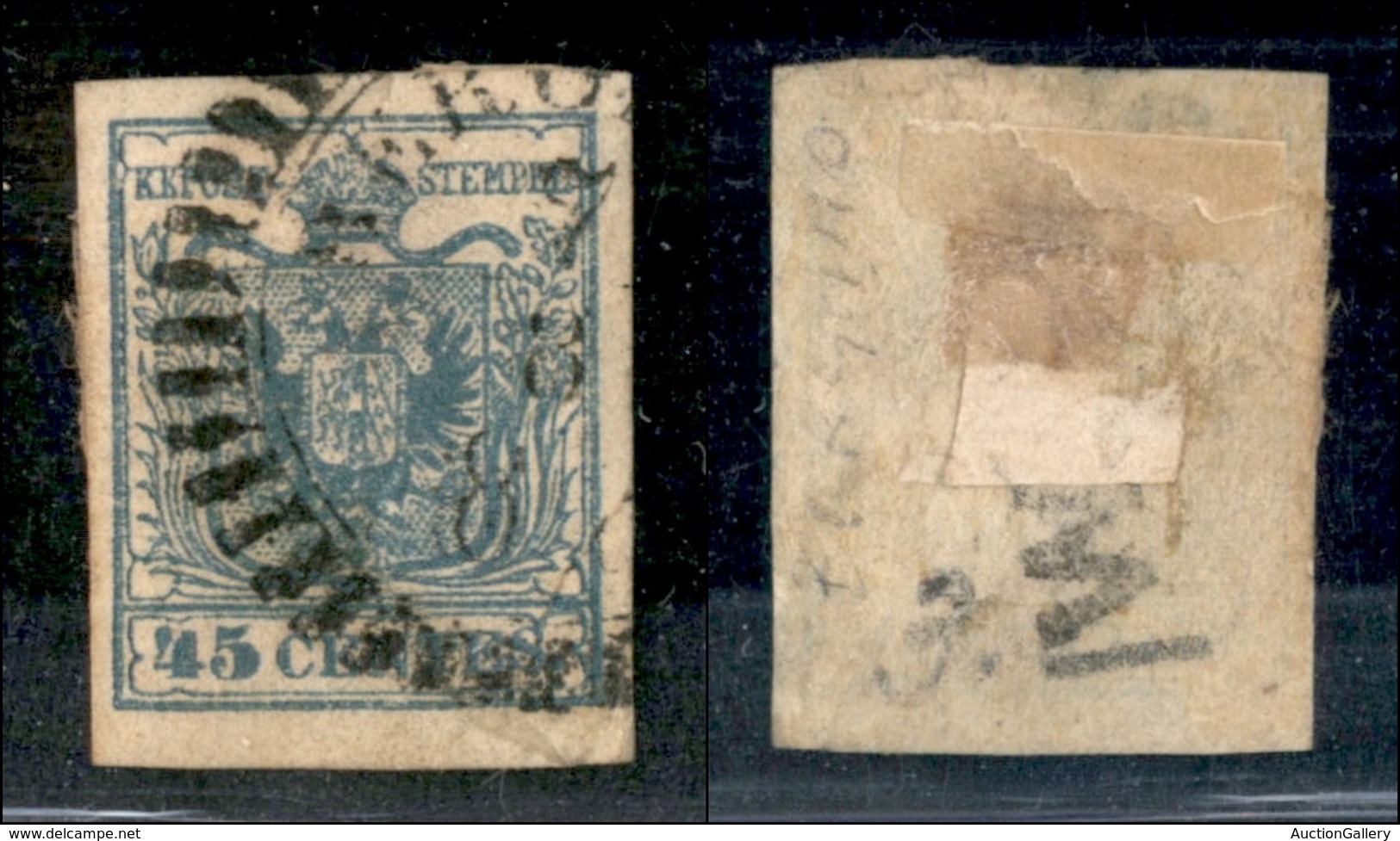 ANTICHI STATI - LOMBARDO VENETO - 1852 - 45 Cent (11) Usato A Bergamo (110) - Otros & Sin Clasificación