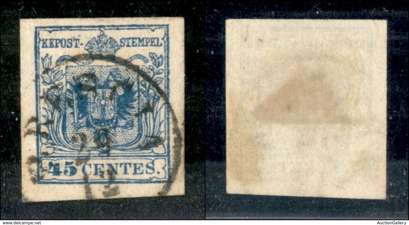 ANTICHI STATI - LOMBARDO VENETO - 1856 - 45 Cent (22) Usato (100) - Andere & Zonder Classificatie