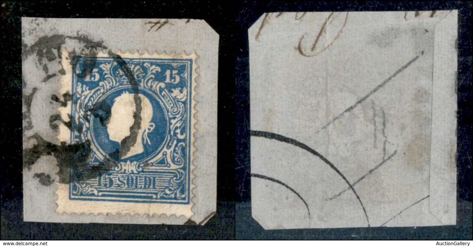 ANTICHI STATI - LOMBARDO VENETO - 1859 - 15 Soldi (32) Usato A Milano Su Frammento (240) - Sonstige & Ohne Zuordnung