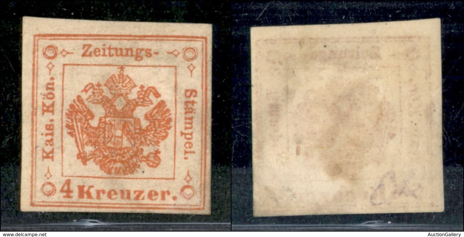 ANTICHI STATI - LOMBARDO VENETO - 1873 - Segnatasse Giornali - Ristampe - 4 Kreuzer (R33) - Gomma Originale (1.000) - Sonstige & Ohne Zuordnung