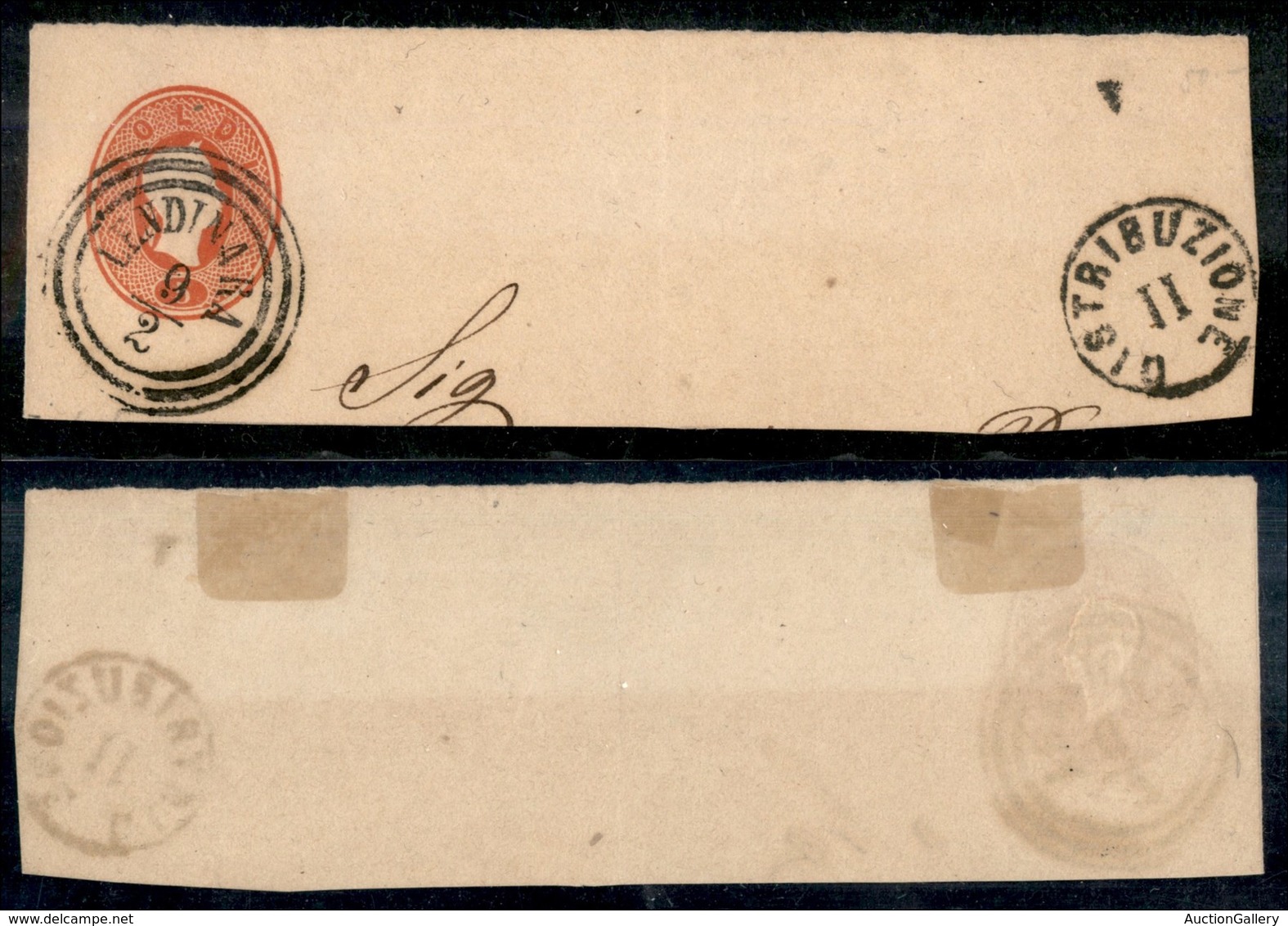 ANTICHI STATI - LOMBARDO VENETO - 1861 - Buste Postali - Distribuzione II (P.ti 4) Su Ritaglio Da Lendinara - 5 Soldi (1 - Autres & Non Classés
