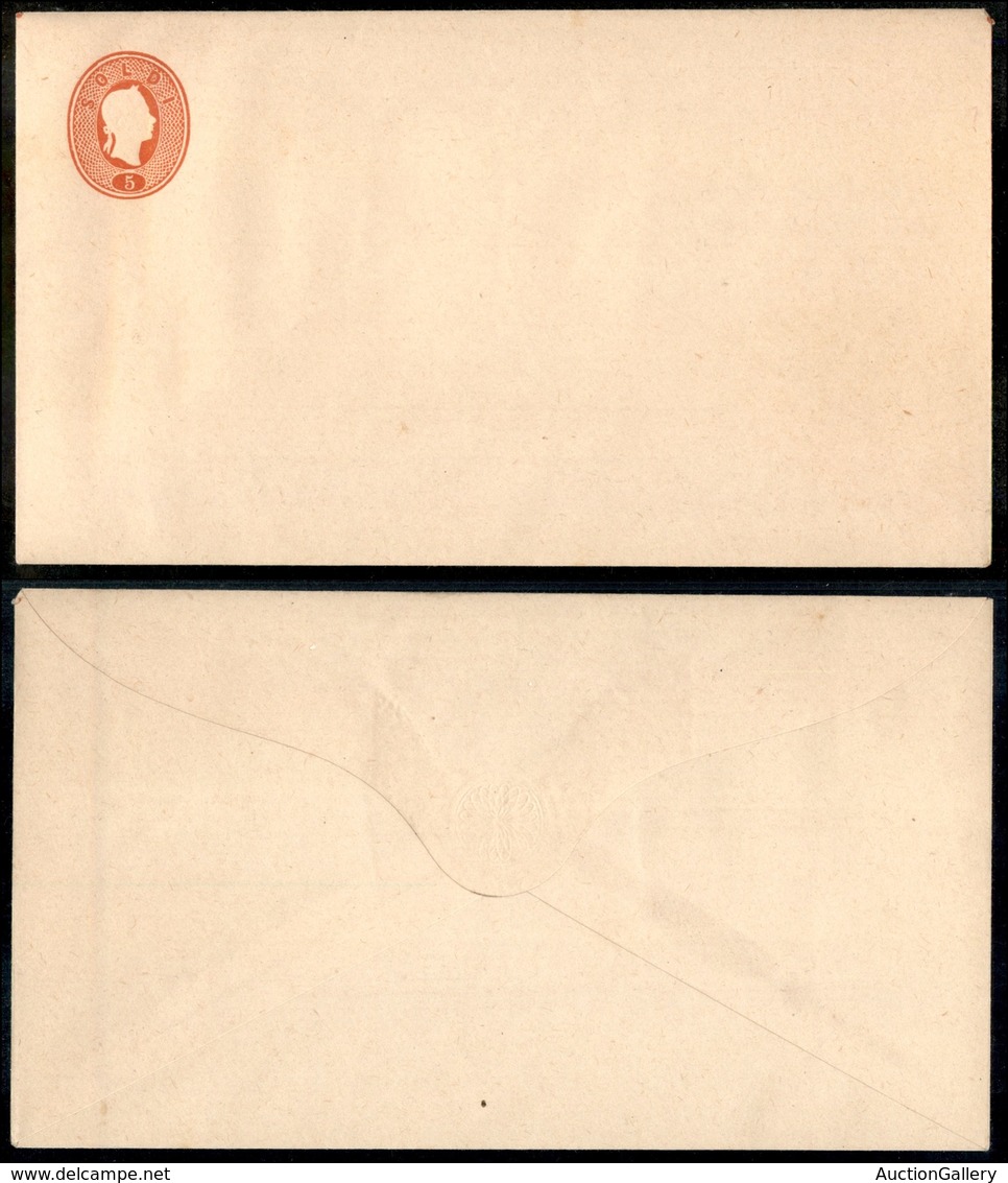 ANTICHI STATI - LOMBARDO VENETO - 1861 - Buste Postali - Ristampe (?) - 5 Soldi (10) - Nuova - Autres & Non Classés