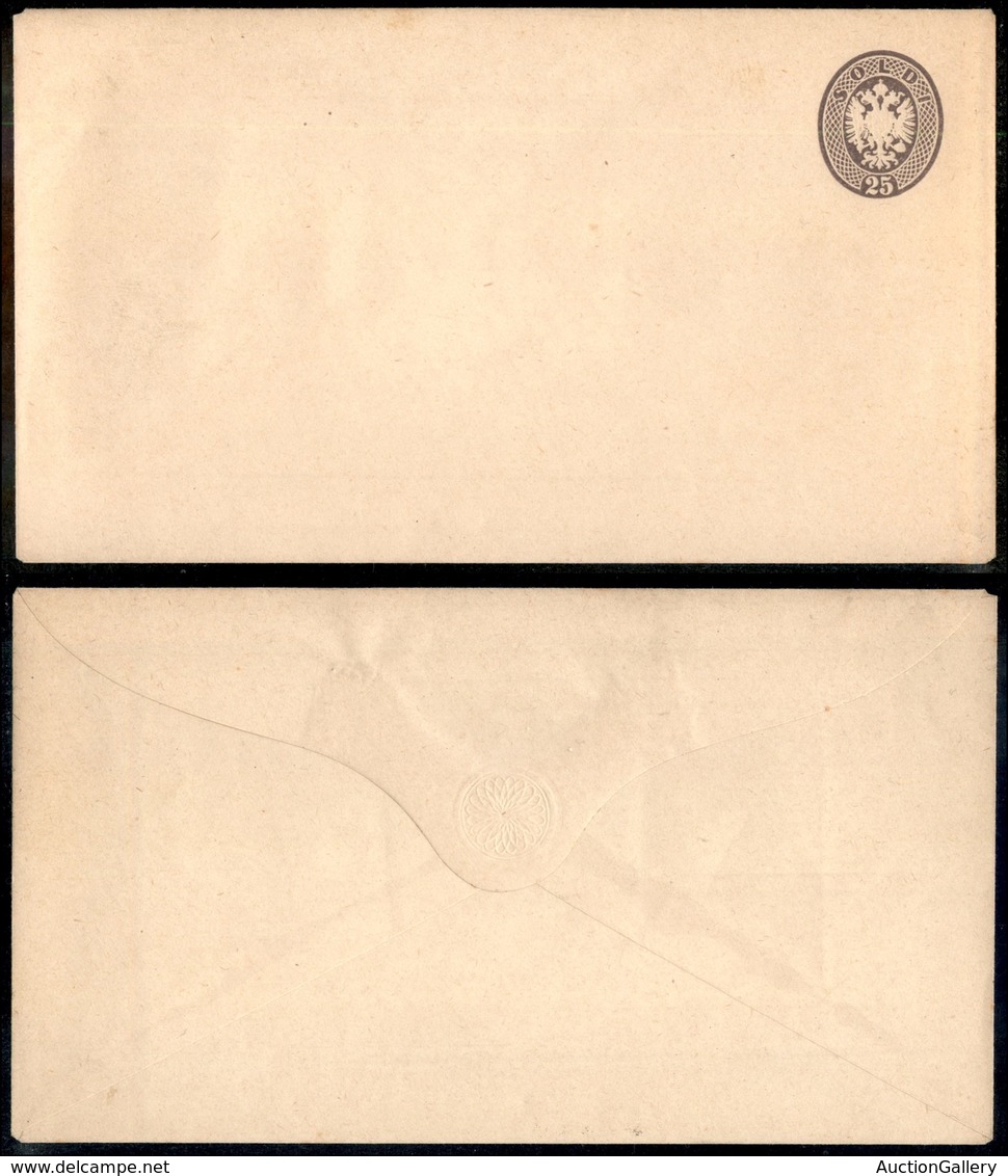 ANTICHI STATI - LOMBARDO VENETO - 1861 - Buste Postali - Ristampe (?) - 25 Soldi (21) - Nuova - Autres & Non Classés