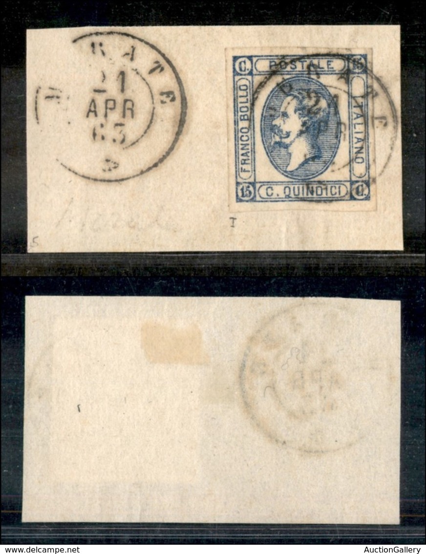 ANTICHI STATI - LOMBARDO VENETO - Merate (P.ti 5) - 15 Cent (12 - Regno) Su Frammento - Sonstige & Ohne Zuordnung