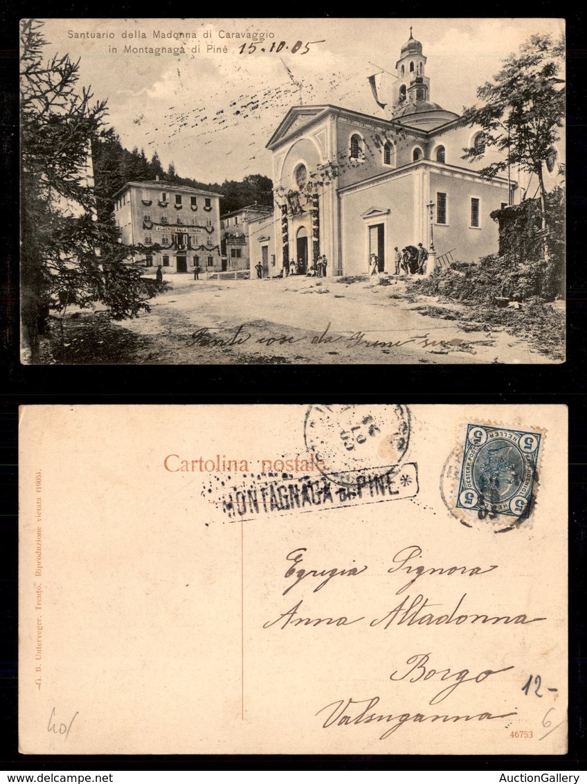 ANTICHI STATI - AUSTRIA TERRITORI ITALIANI - Montagnaga Di Pine (P.ti 6) - Cartolina Per Borgo Del 15.10.05 - Sonstige & Ohne Zuordnung