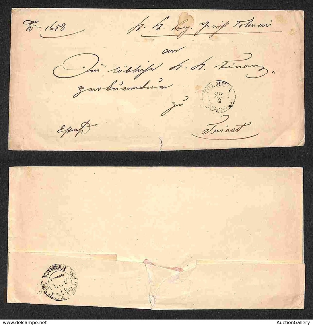 ANTICHI STATI - AUSTRIA TERRITORI ITALIANI - 1855 - Piego Da Tolmen A Trieste - Autres & Non Classés