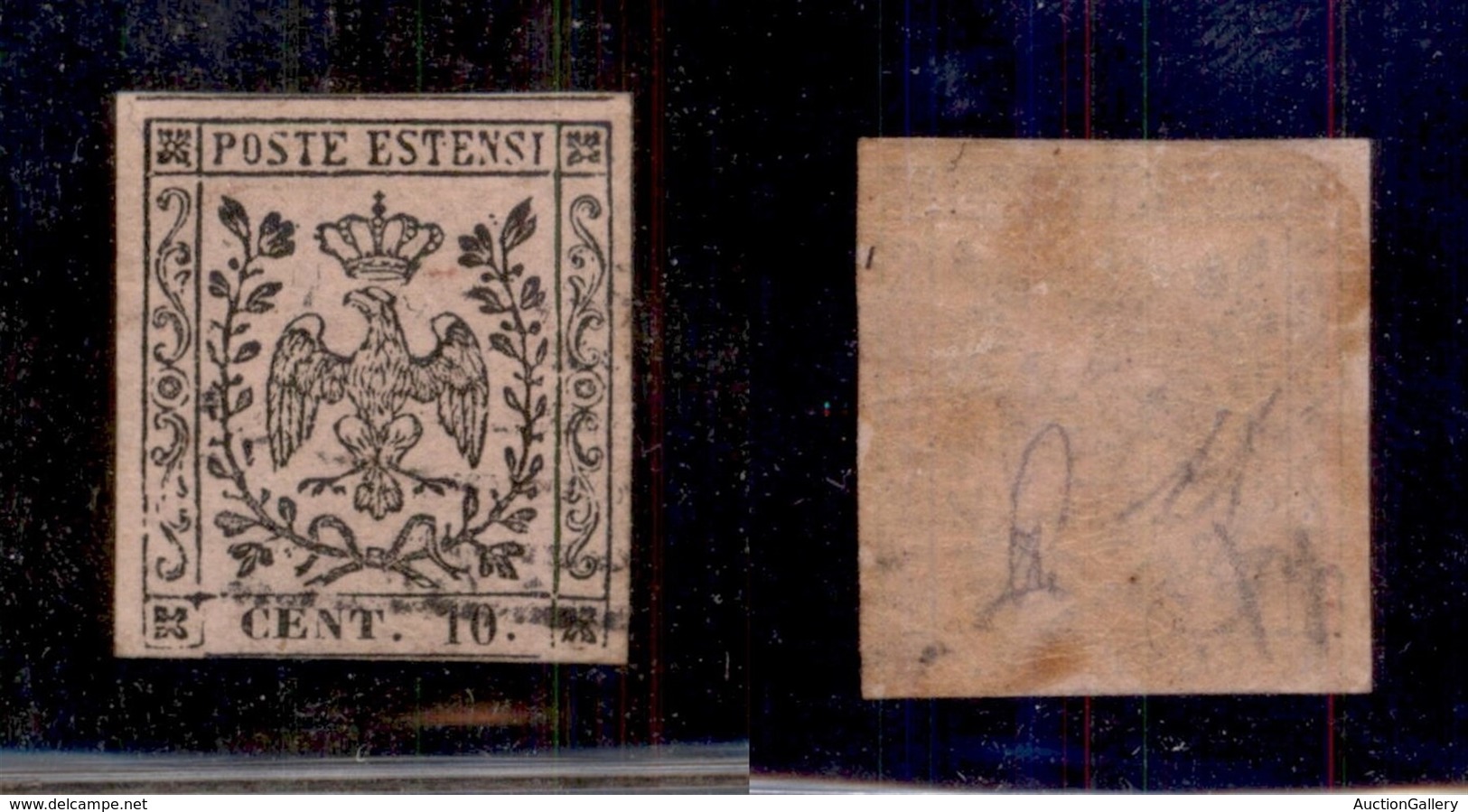 ANTICHI STATI - MODENA - 1852 - 10 Cent (9) Usato - Preciso In Basso - Diena (600) - Sonstige & Ohne Zuordnung