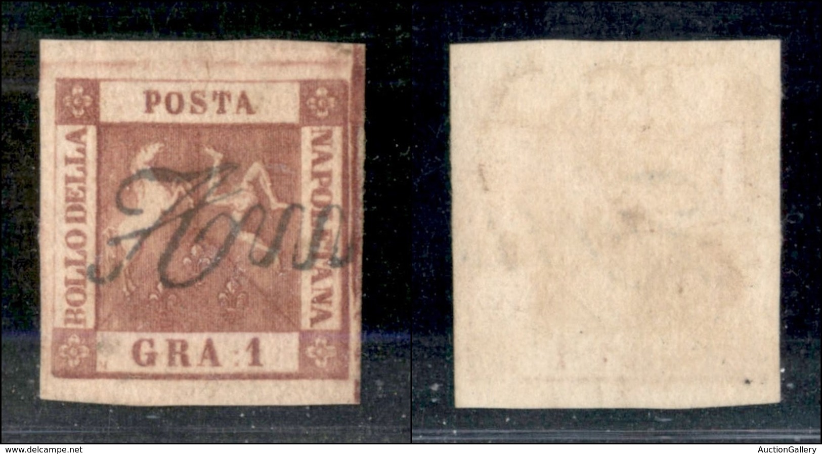 ANTICHI STATI - NAPOLI - 1859 - 1 Grano (4c - Carminio Scuro) Usato (160) - Sonstige & Ohne Zuordnung