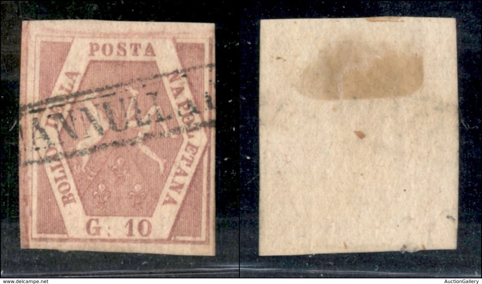 ANTICHI STATI - NAPOLI - 1858 - 10 Grana (10a - Rosa Lillaceo) Usato (600) - Autres & Non Classés