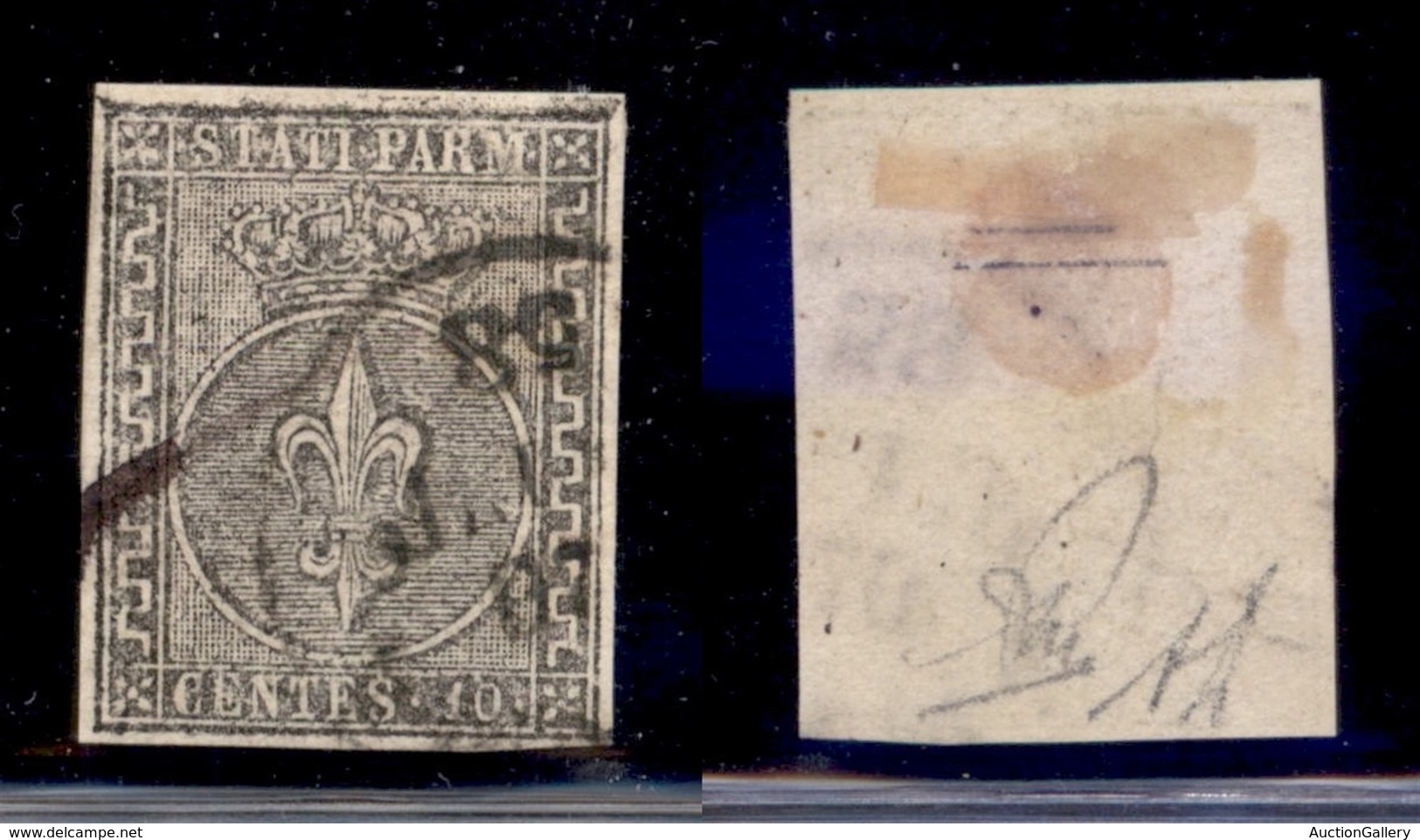 ANTICHI STATI - PARMA - 1852 - 10 Cent (2 - Grigio) Usato (300) - Sonstige & Ohne Zuordnung