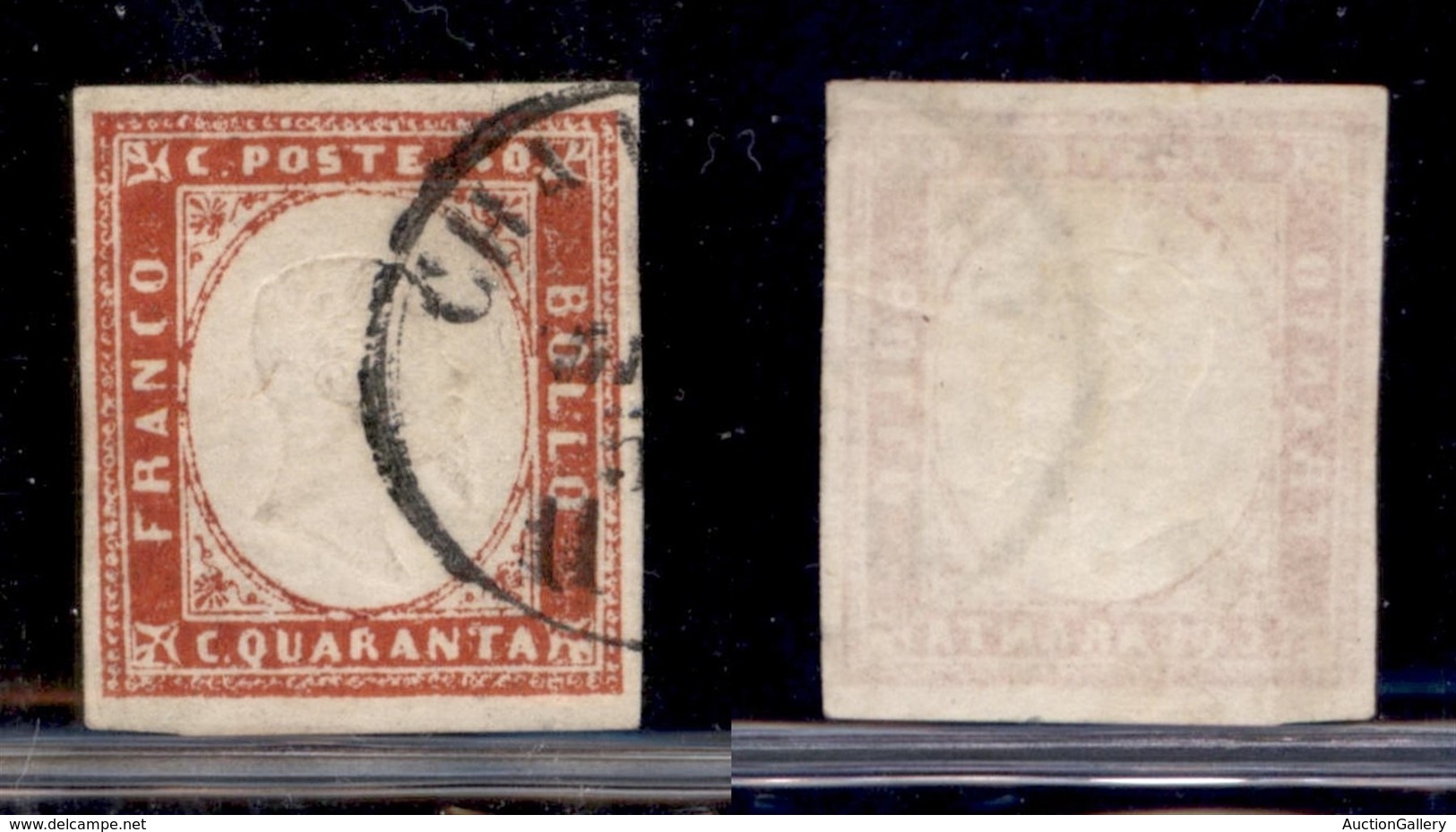 ANTICHI STATI - SARDEGNA - 1859 - 40 Cent (16B - Rosso Mattone) Usato (450) - Sonstige & Ohne Zuordnung