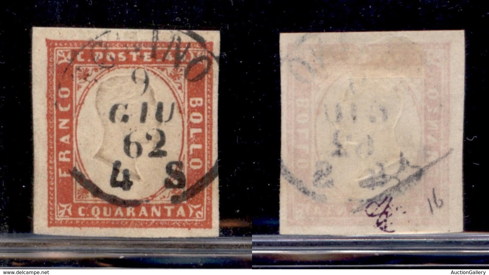 ANTICHI STATI - SARDEGNA - 1862 - 40 Cent (16E) Usato A Torino (110) - Autres & Non Classés