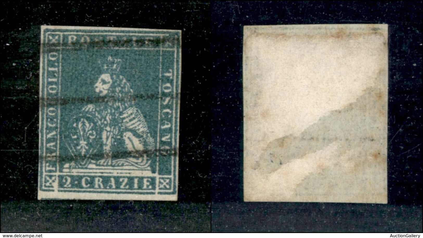 ANTICHI STATI - TOSCANA - 1851 - 2 Crazie (5f - Verde Azzurro) Usato (350) - Sonstige & Ohne Zuordnung