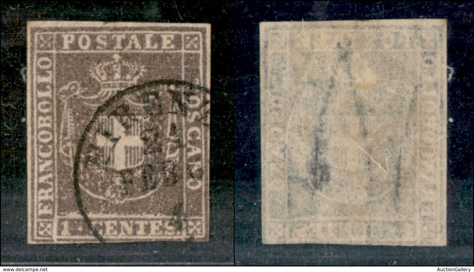 ANTICHI STATI - TOSCANA - 1860 - 1 Cent (17) Usato - Corto In Basso (1.500) - Autres & Non Classés