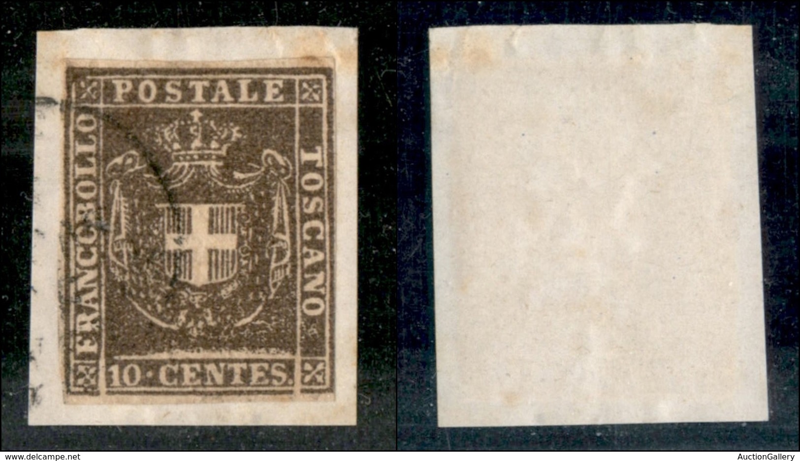 ANTICHI STATI - TOSCANA - 1860 - 10 Cent Bruno (19c) Usato Su Frammento (145) - Sonstige & Ohne Zuordnung