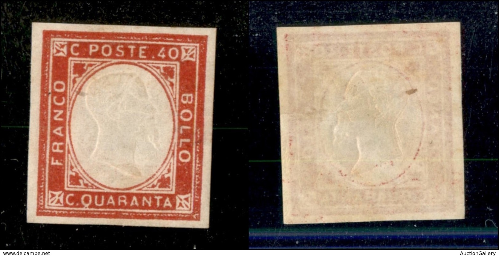 REGNO D'ITALIA - POSTA ORDINARIA - 1861 - Non Emessi - 40 Cent (4) - Gomma Integra (180) - Autres & Non Classés