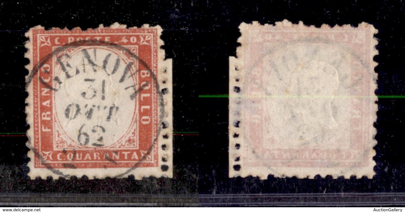 REGNO D'ITALIA - POSTA ORDINARIA - 1862 - 40 Cent (3) Usato - Bordo Foglio A Destra (350+) - Autres & Non Classés