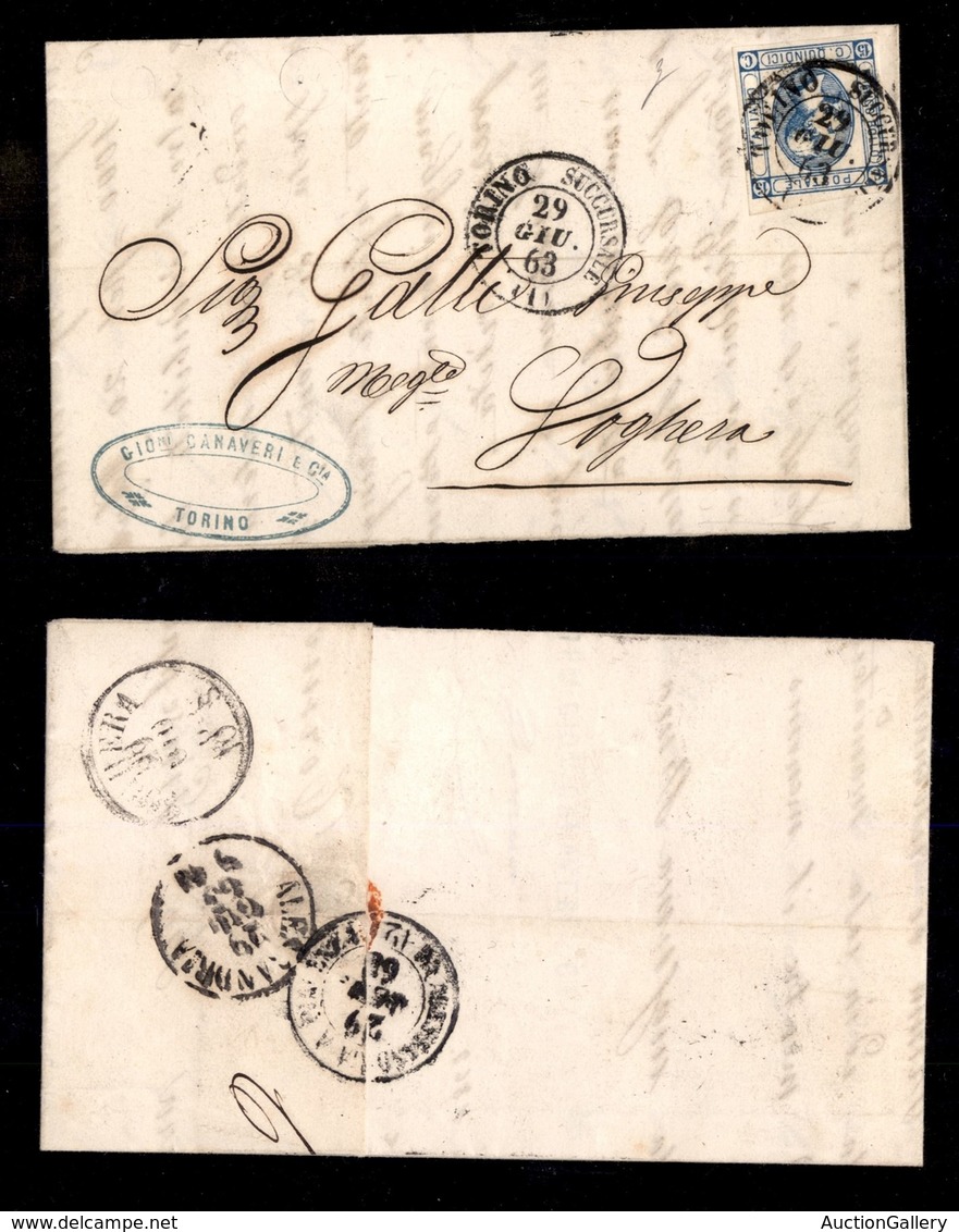 REGNO D'ITALIA - POSTA ORDINARIA - 15 Cent (12) Con C Chiusa - Lettera Da Torino A Voghera Del 29.6.23 - Autres & Non Classés