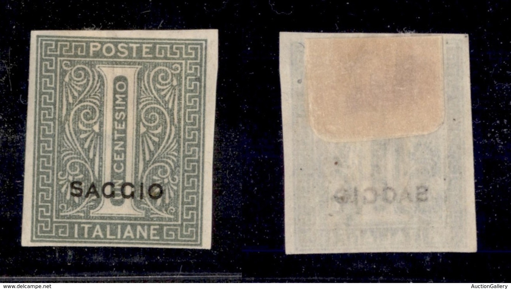 REGNO D'ITALIA - POSTA ORDINARIA - 1863 - Saggio De La Rue - 1 Cent (L14) Non Dentellato - Gomma Originale (260) - Sonstige & Ohne Zuordnung