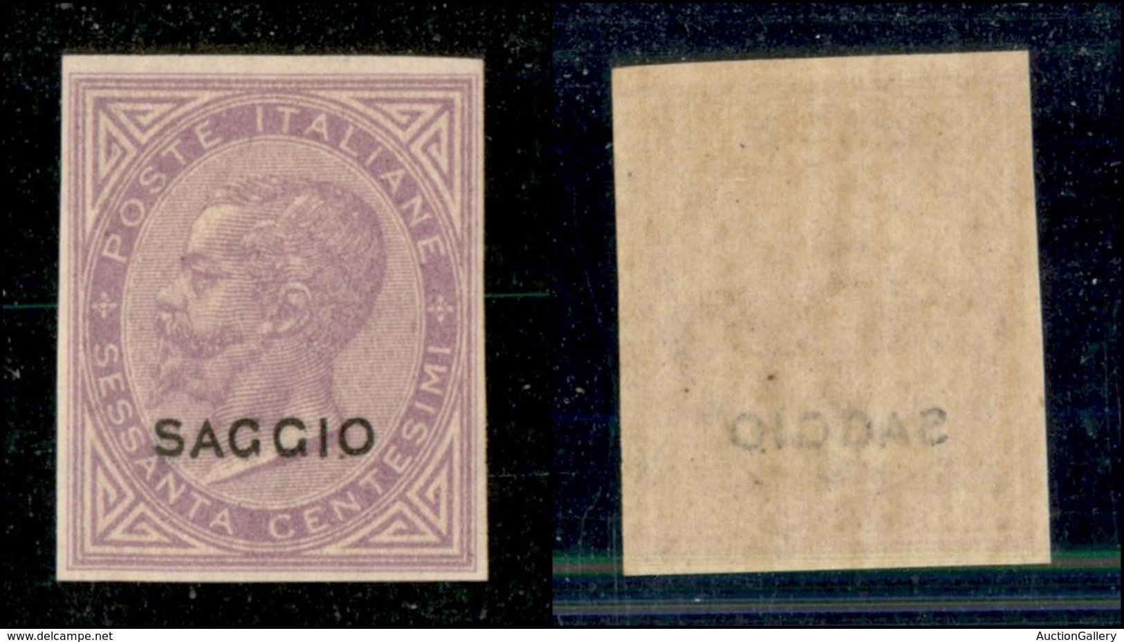 REGNO D'ITALIA - POSTA ORDINARIA - 1863 - Saggi De La Rue - 60 Cent (L21) Non Dentellato - Gomma Originale (260) - Sonstige & Ohne Zuordnung