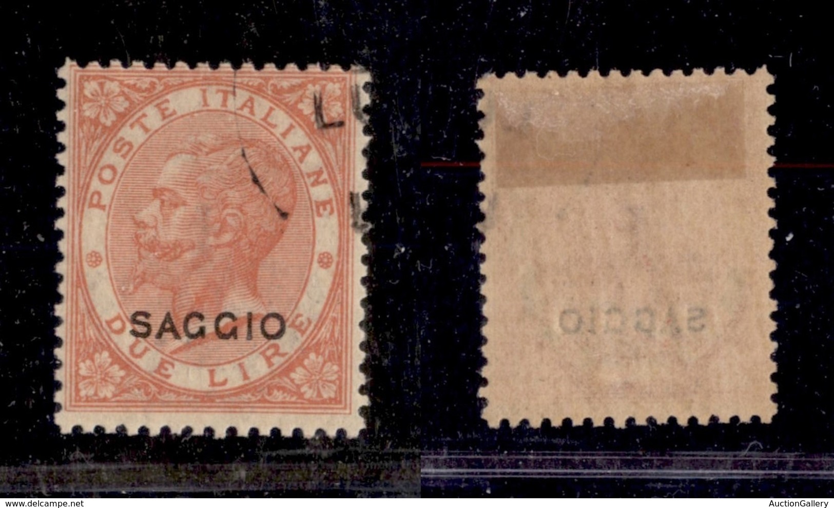 REGNO D'ITALIA - POSTA ORDINARIA - 1863 - Saggi De La Rue - 2 Lire (L22) Con Annullo Sperimentale - Sonstige & Ohne Zuordnung