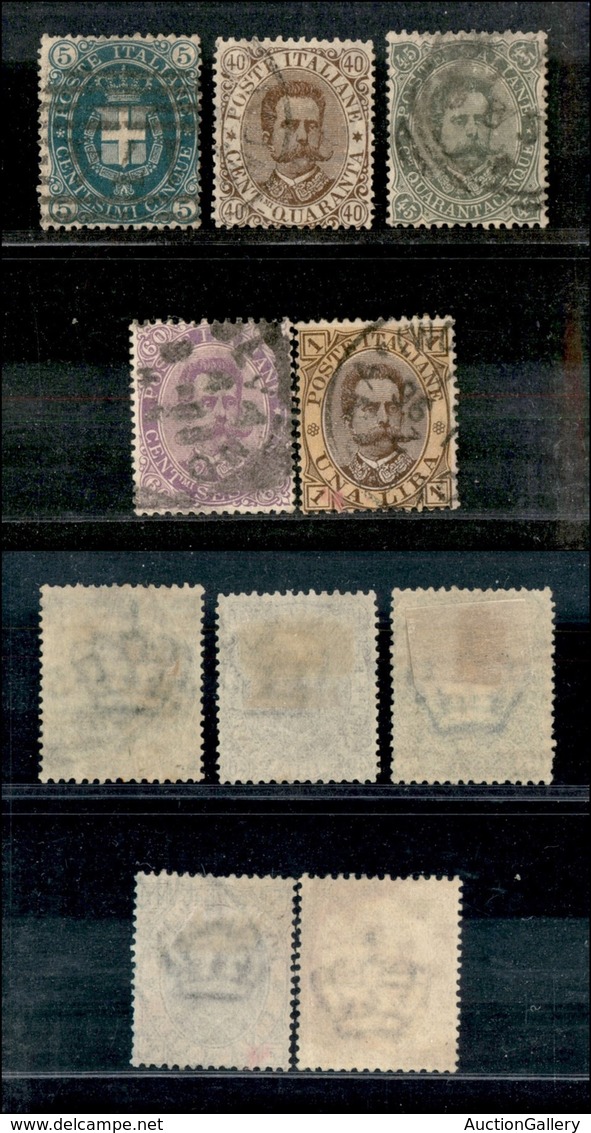 REGNO D'ITALIA - POSTA ORDINARIA - 1889 - Umberto (44/48) - 5 Valori Usati - Dentellature Perfette - Sonstige & Ohne Zuordnung