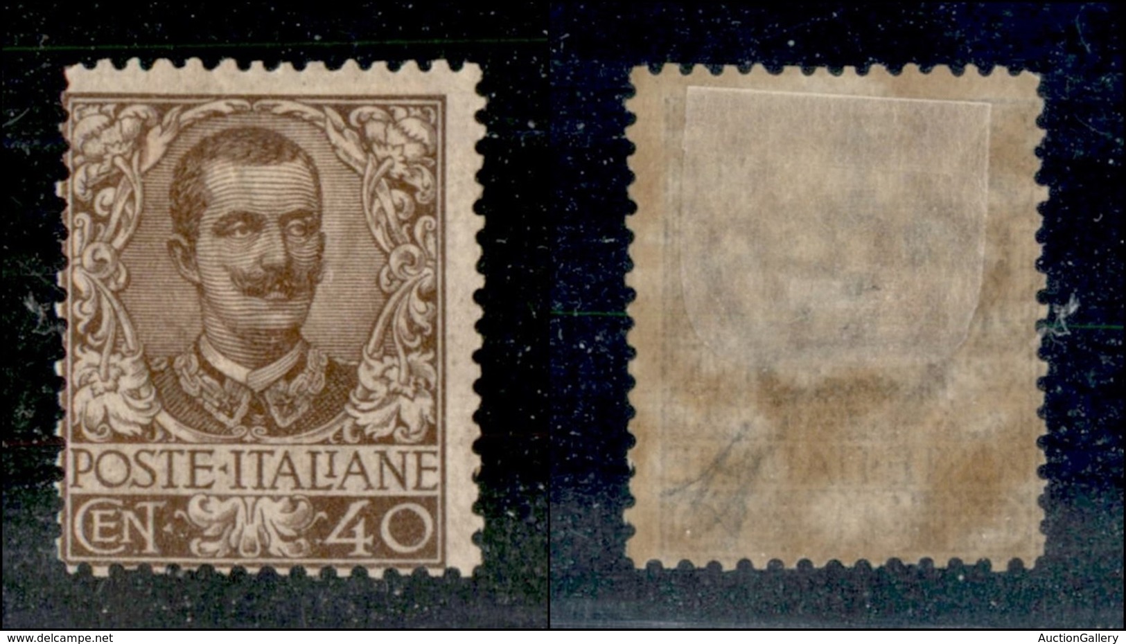 REGNO D'ITALIA - POSTA ORDINARIA - 1901 - 40 Cent Floreale (74) - Traccia Di Gomma Originale - Lieve Linguella - Diena ( - Sonstige & Ohne Zuordnung