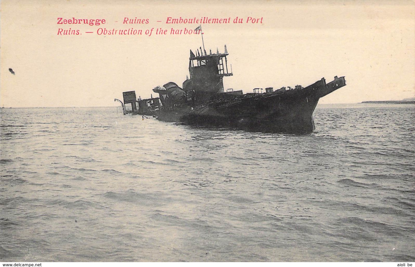 Zeebrugge Ruines - Embouteillement Du Port. Ruins - Obstruction Of The Harbour. - Guerre 1914-18