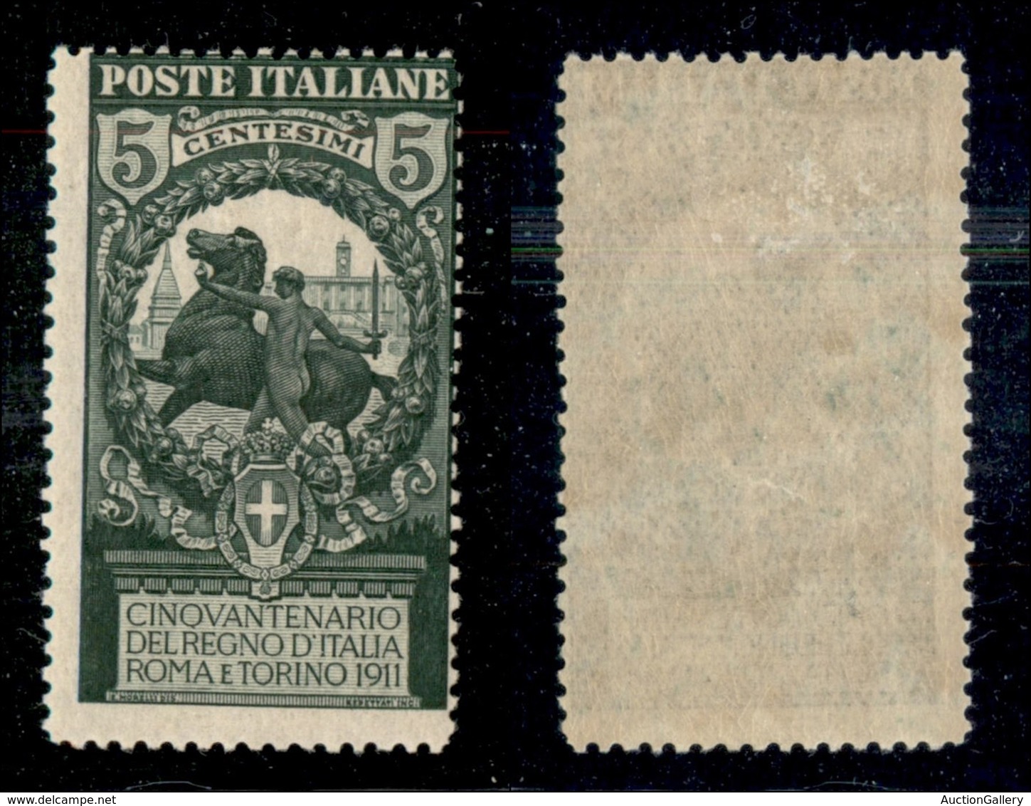 REGNO D'ITALIA - POSTA ORDINARIA - 1911 - 5 Cent Unità D’Italia (93a) Dentellato 13 1/2 - Gomma Originale (200) - Autres & Non Classés