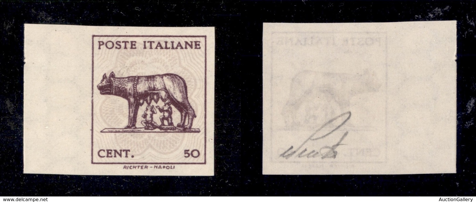 REGNO D'ITALIA - LUOGOTENENZA - 1943 - 50 Cent (515 L) Non Dentellato (110) - Sonstige & Ohne Zuordnung