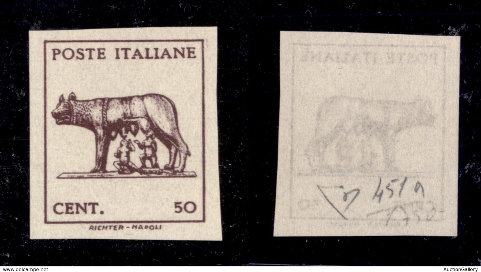 REGNO D'ITALIA - LUOGOTENENZA - 1944 - 50 Cent (515Ah) Non Dentellato Senza Fondo Di Sicurezza (120) - Sonstige & Ohne Zuordnung