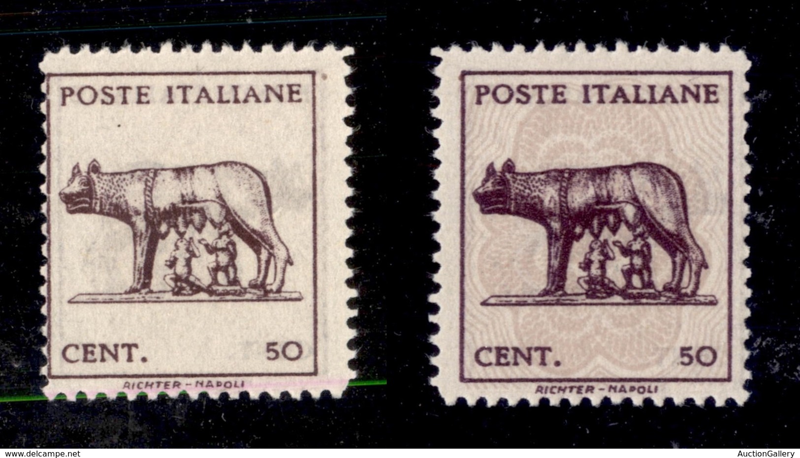 REGNO D'ITALIA - LUOGOTENENZA - 1944 - 50 Cent (515Al) Con Stampa Recto Verso Senza Fondo Di Sicurezza (130) - Sonstige & Ohne Zuordnung