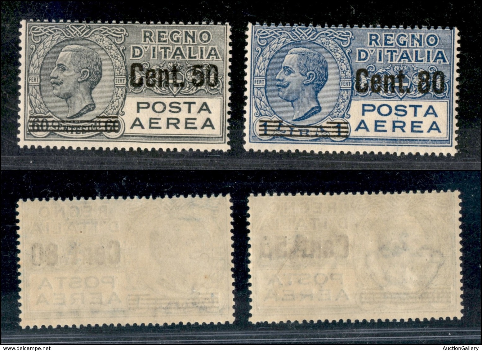 REGNO D'ITALIA - POSTA AEREA - 1927 - Soprastampati (8/9) - Serie Completa - Gomma Integra (250) - Sonstige & Ohne Zuordnung