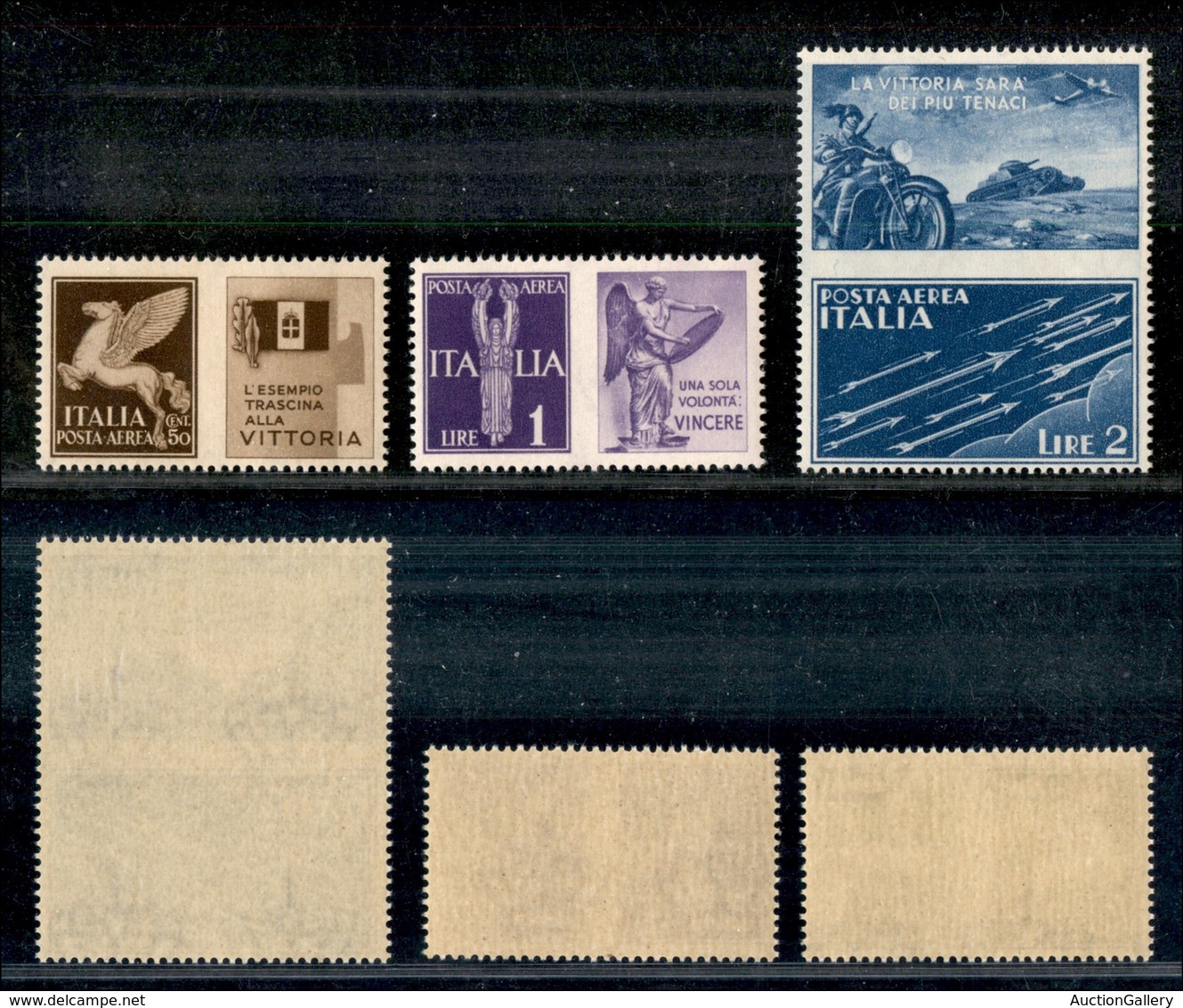 REGNO D'ITALIA - POSTA AEREA - 1942 - Propaganda (12A + B + C) - Non Emessi - Serie Completa - Gomma Integra (2.000) - Sonstige & Ohne Zuordnung