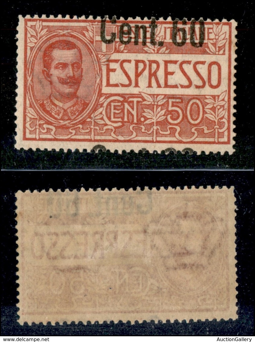 REGNO D'ITALIA - ESPRESSI - 1922 - 60 Cent Su 50 (6f) - Soprastampa Spostata In Basso (a Cavallo) - Gomma Originale (200 - Sonstige & Ohne Zuordnung