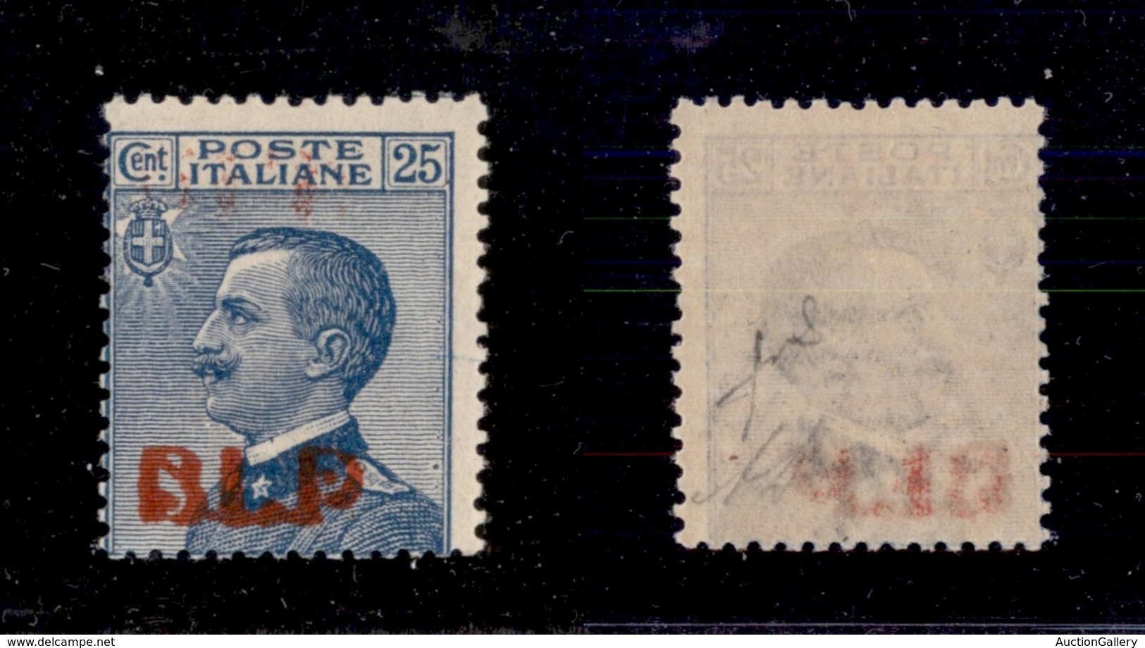 REGNO D'ITALIA - BLP - 1921 - 25 Cent (3) - Leggera Controstampa D’appoggio (in Alto) + Decalco Al Retro - Gomma Integra - Sonstige & Ohne Zuordnung